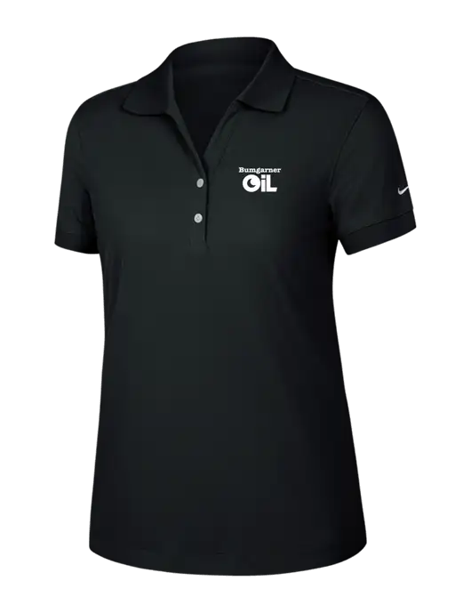 Nike Womens Dri-FIT Classic Black Polo w/Bumgarner Oil Logo