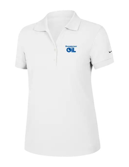 Nike Womens Dri-FIT Classic White Polo w/Bumgarner Oil Logo