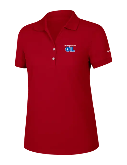 Nike Womens Dri-FIT Classic Red Polo w/Bumgarner Oil Logo