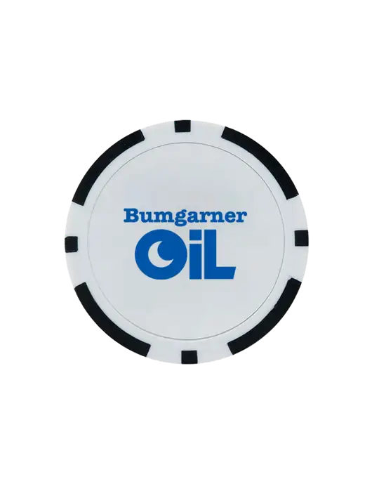 Black Poker Chip Ball Marker w/Bumgarner Oil Logo