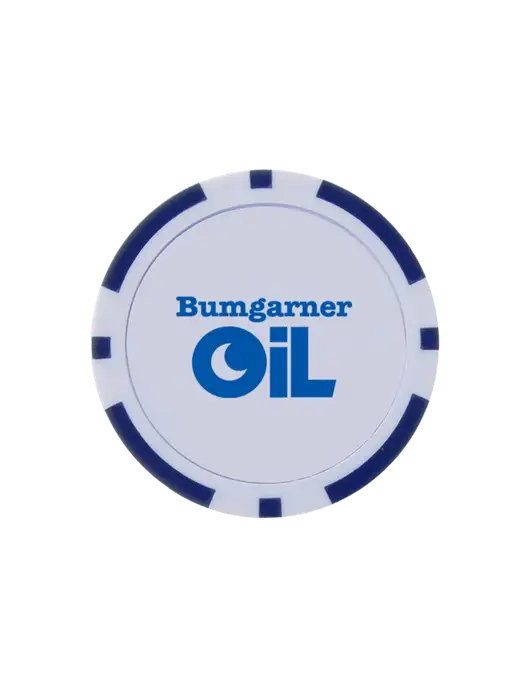 Dark Royal Poker Chip Ball Marker w/Bumgarner Oil Logo