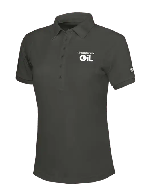 OGIO Womens Dark Grey Jewel Polo w/Bumgarner Oil Logo