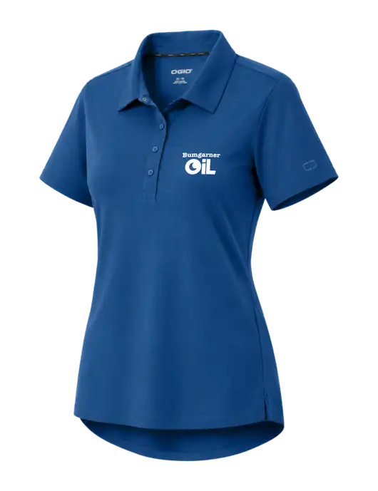 OGIO Womens Envision Light Navy Polo w/Bumgarner Oil Logo