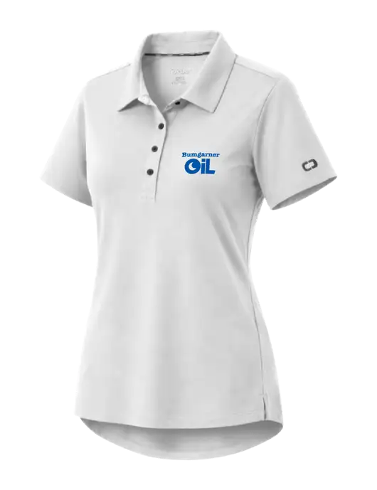 OGIO Womens Envision White Polo w/Bumgarner Oil Logo