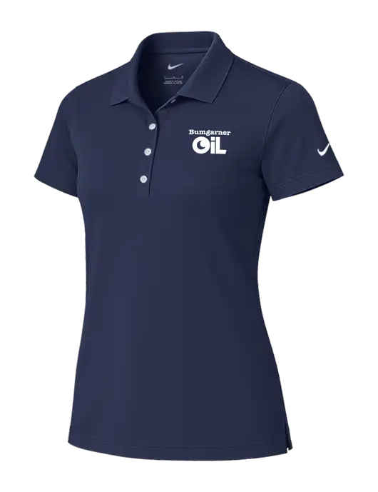 Nike Womens Dark Navy Tech Basic Dri-FIT Polo
 w/Bumgarner Oil Logo