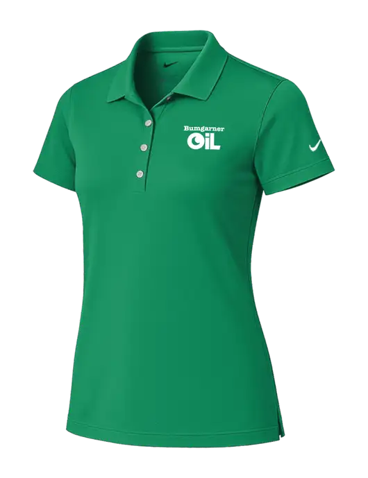 Nike Womens Kelly Green Tech Basic Dri-FIT Polo
 w/Bumgarner Oil Logo