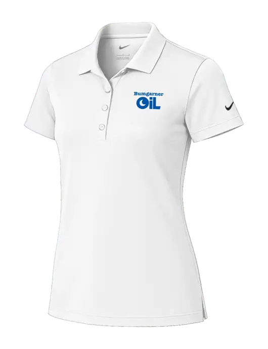 Nike Womens White Tech Basic Dri-FIT Polo
 w/Bumgarner Oil Logo