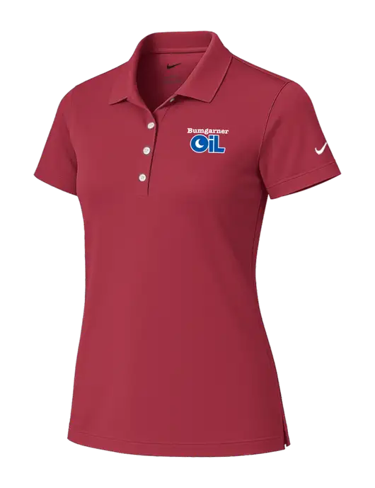 Nike Womens Red Tech Basic Dri-FIT Polo
 w/Bumgarner Oil Logo