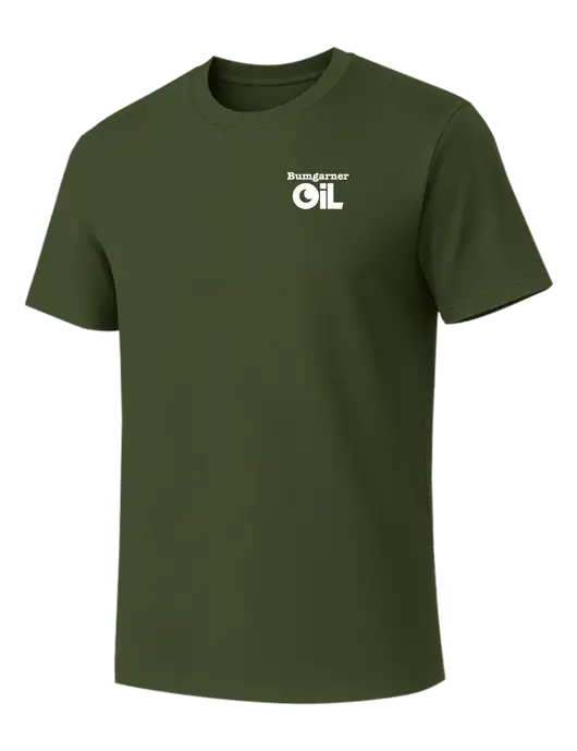 Allmade Dark Olive Green Organic Cotton Tee w/Bumgarner Oil Logo