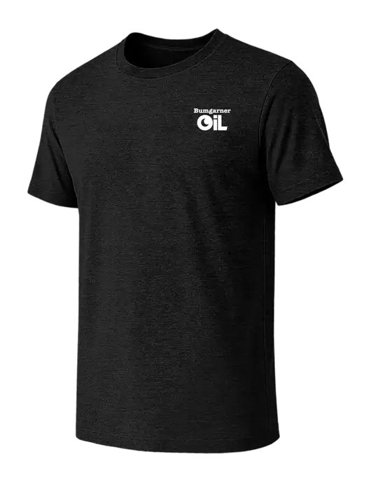 BELLA+CANVAS Black Heather CVC Short Sleeve Tee w/Bumgarner Oil Logo