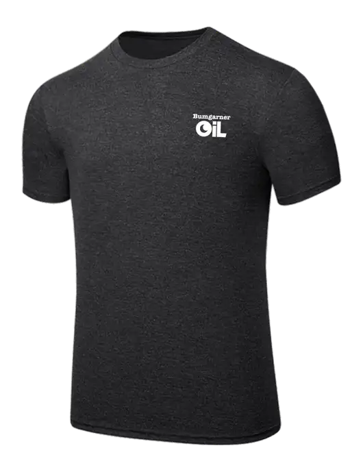BELLA+CANVAS Dark Grey Heather CVC Short Sleeve Tee w/Bumgarner Oil Logo