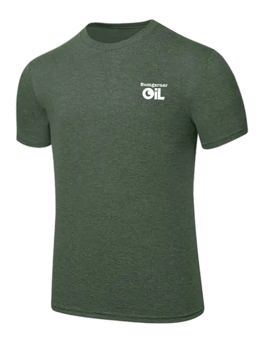 BELLA+CANVAS Heather Military Green CVC Short Sleeve Tee w/Bumgarner Oil Logo