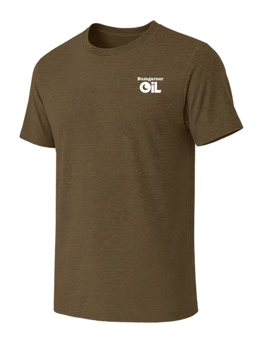 BELLA+CANVAS Heather Olive CVC Short Sleeve Tee w/Bumgarner Oil Logo