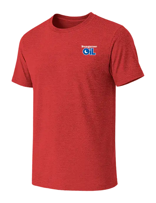 BELLA+CANVAS Heather Red CVC Short Sleeve Tee w/Bumgarner Oil Logo