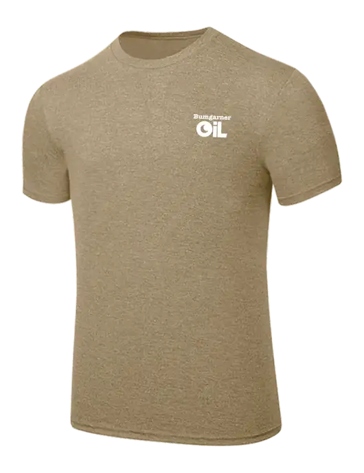 BELLA+CANVAS Heather Tan CVC Short Sleeve Tee w/Bumgarner Oil Logo
