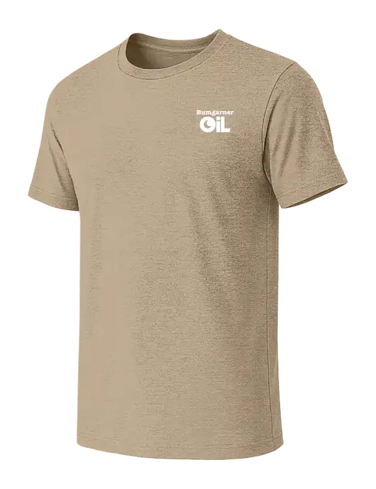 BELLA+CANVAS Heather Tan CVC Short Sleeve Tee w/Bumgarner Oil Logo