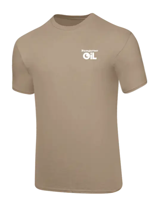 Core Blend Dark Tan T-Shirt w/Bumgarner Oil Logo