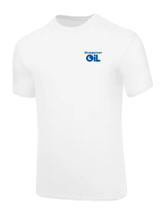 Core Blend White T-Shirt w/Bumgarner Oil Logo