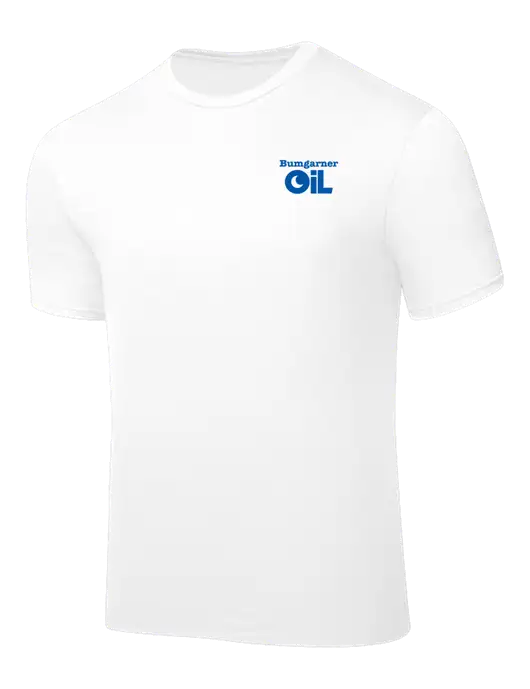 White PosiCharge Competitor Tee w/Bumgarner Oil Logo