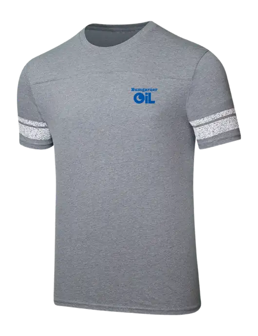 Game Heathered Nickel/White 4.5 oz T-Shirt w/Bumgarner Oil Logo