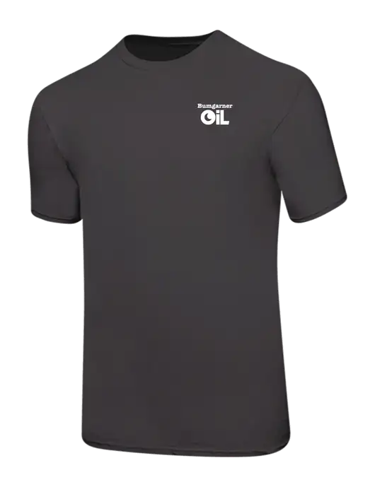 Ring Spun Charcoal 4.5 oz T-Shirt w/Bumgarner Oil Logo