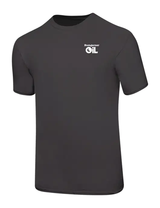 Ring Spun Charcoal 4.5 oz T-Shirt w/Bumgarner Oil Logo