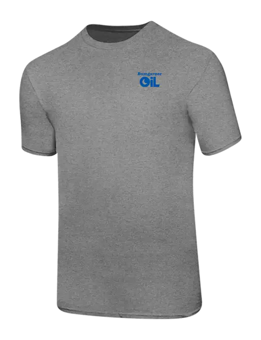 Ring Spun Light Heather Grey 4.5 oz T-Shirt w/Bumgarner Oil Logo