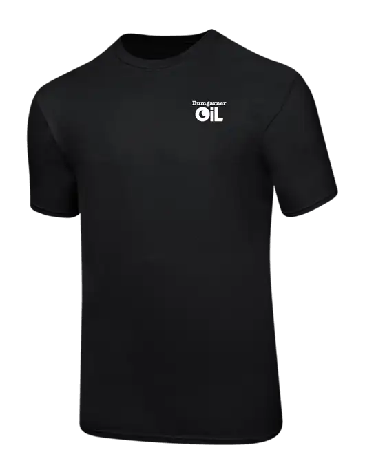 Ring Spun Jet Black 4.5 oz T-Shirt w/Bumgarner Oil Logo