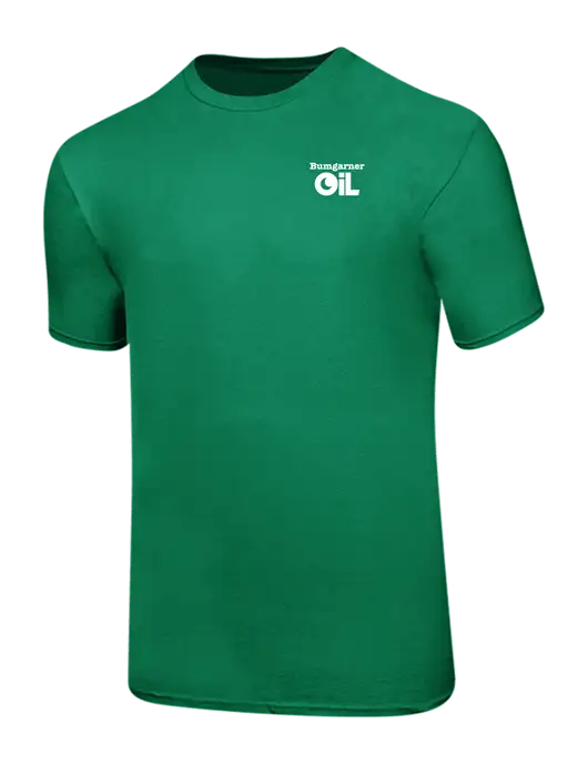 Ring Spun Kelly Green 4.5 oz T-Shirt w/Bumgarner Oil Logo