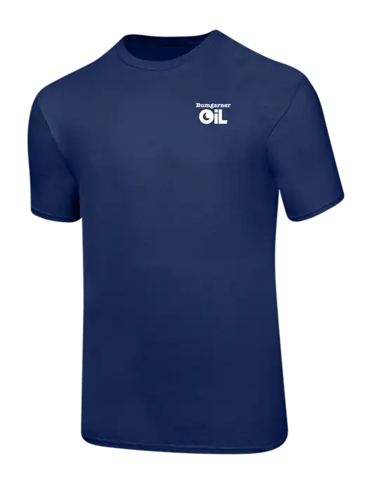 Ring Spun Navy 4.5 oz T-Shirt w/Bumgarner Oil Logo