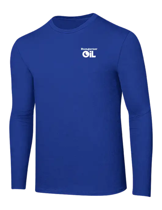 Ring Spun True Royal 4.5 oz Long Sleeve T-Shirt w/Bumgarner Oil Logo