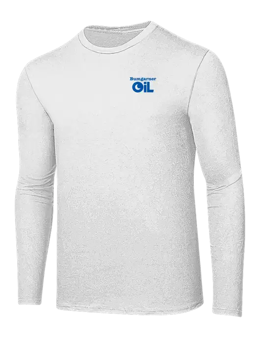 Ring Spun White 4.5 oz Long Sleeve T-Shirt w/Bumgarner Oil Logo