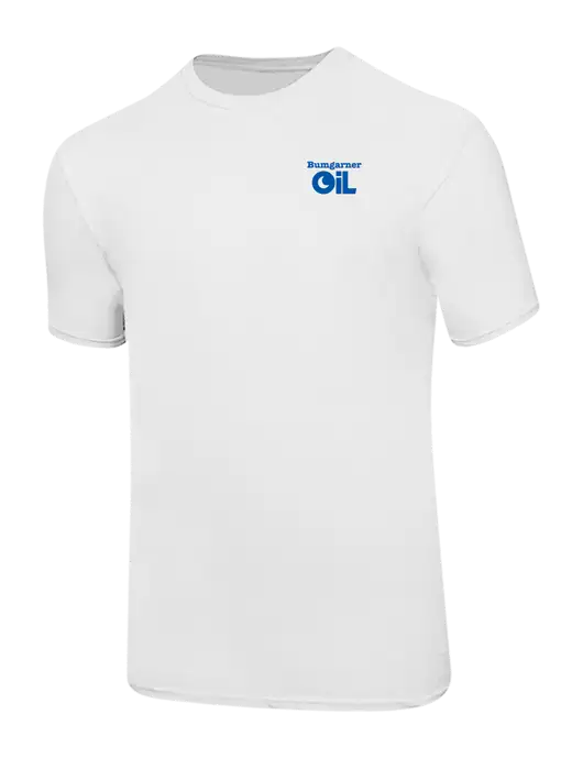 Ring Spun White 4.5 oz T-Shirt w/Bumgarner Oil Logo