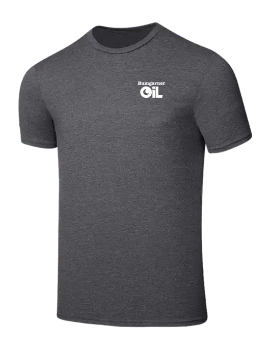 Seriously Soft Heathered Charcoal T-Shirt w/Bumgarner Oil Logo
