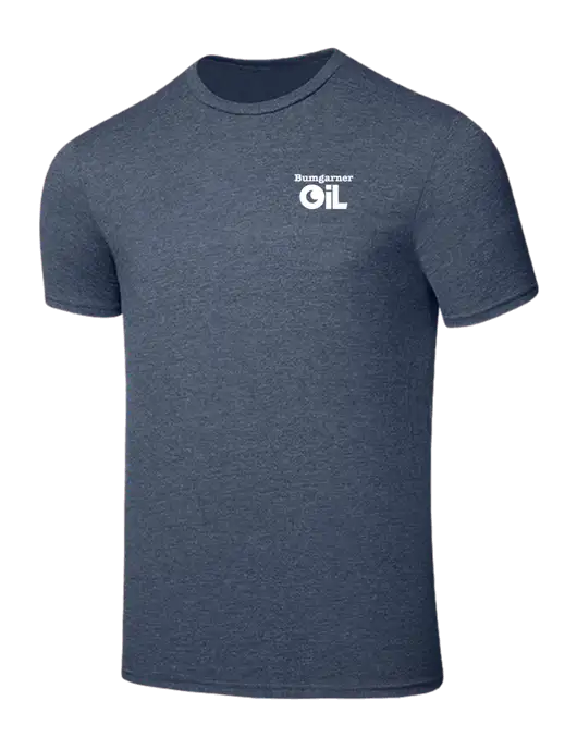 Seriously Soft Heathered Navy T-Shirt w/Bumgarner Oil Logo