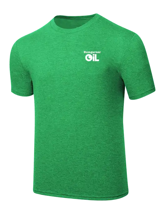 Simply Soft Kelly Green Frost 4.5oz  Poly/Combed Ring Spun Cotton T-Shirt w/Bumgarner Oil Logo