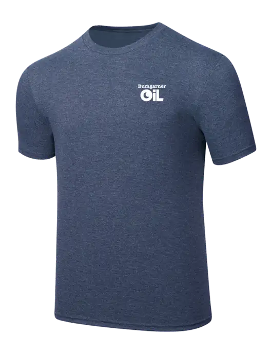 Simply Soft Navy Frost 4.5oz  Poly/Combed Ring Spun Cotton T-Shirt w/Bumgarner Oil Logo