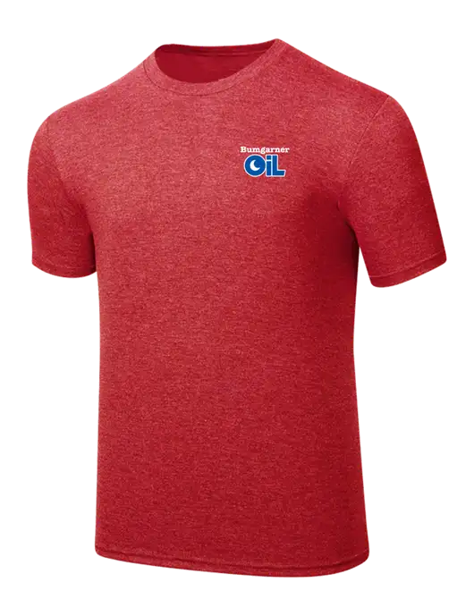 Simply Soft Red Frost 4.5oz  Poly/Combed Ring Spun Cotton T-Shirt w/Bumgarner Oil Logo