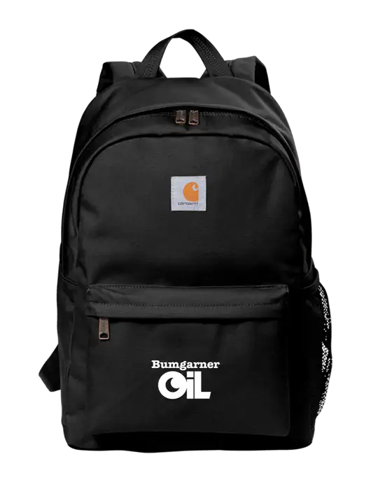 Carhartt Black Canvas Backpack w/Bumgarner Oil Logo