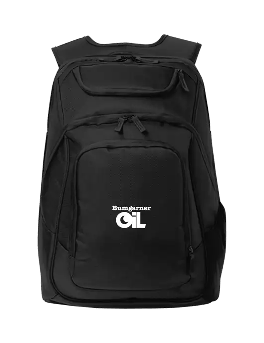 Executive Black Laptop Backpack w/Bumgarner Oil Logo