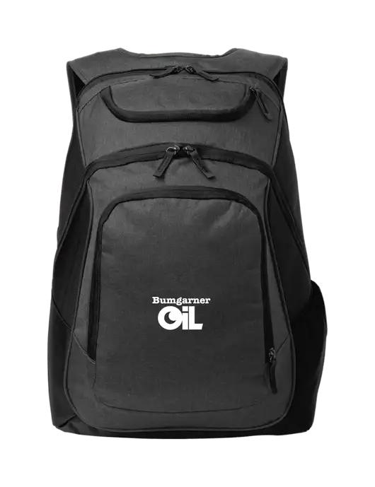 Executive Graphite Heather/Black Laptop Backpack w/Bumgarner Oil Logo
