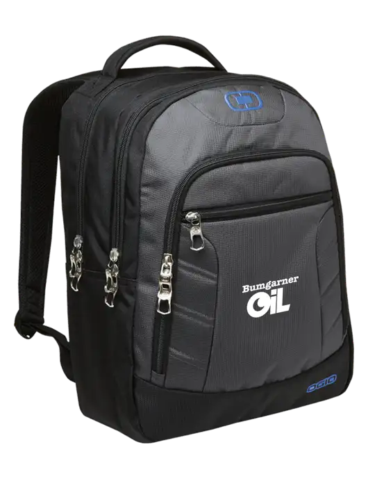 OGIO Dark Grey/Royal Blue Colton Laptop Backpack  w/Bumgarner Oil Logo