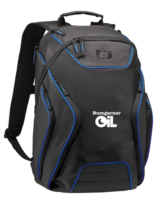 OGIO Royal Blue/Heather Grey Hatch Laptop Backpack
 w/Bumgarner Oil Logo