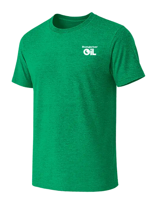 BELLA+CANVAS Heather Kelly Green CVC Short Sleeve Tee w/Bumgarner Oil Logo
