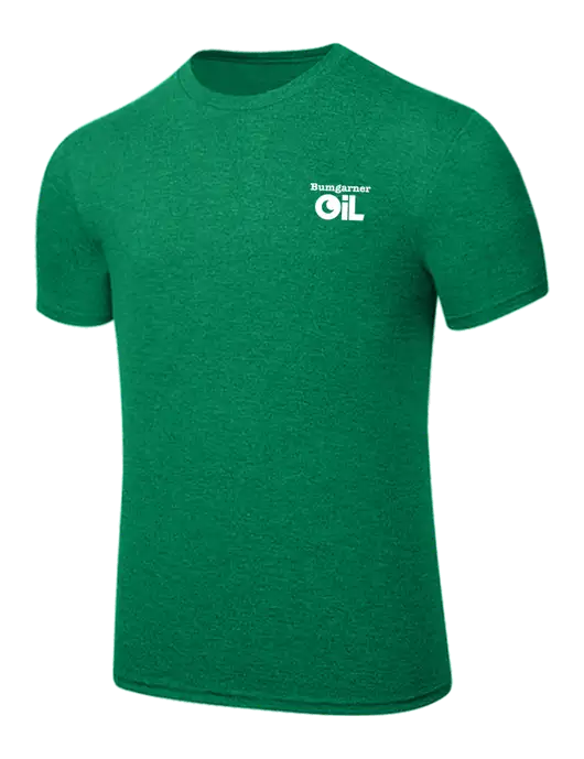 BELLA+CANVAS Heather Kelly Green CVC Short Sleeve Tee w/Bumgarner Oil Logo
