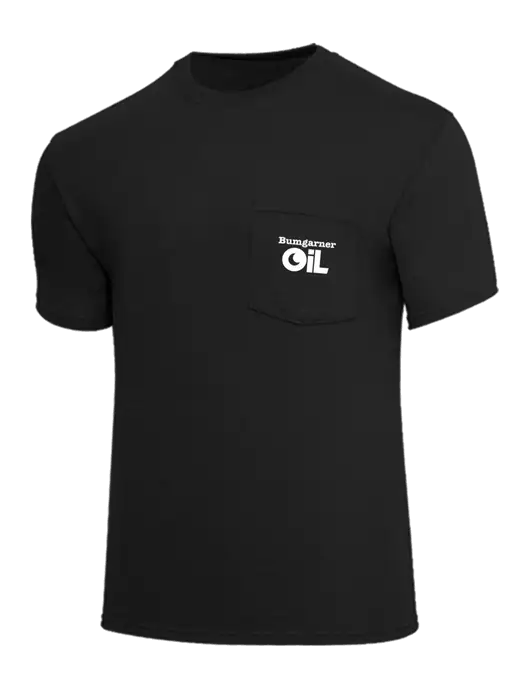 Core Blend Black Pocket T-Shirt w/Bumgarner Oil Logo