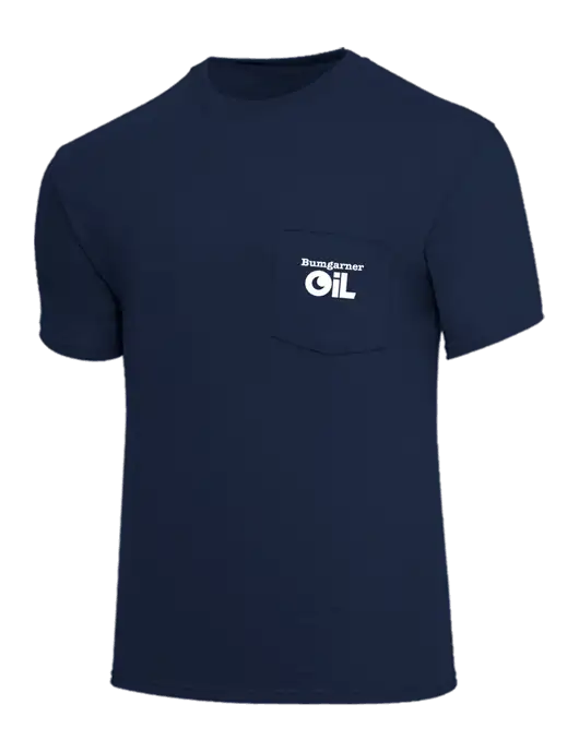 Core Blend Navy Pocket T-Shirt w/Bumgarner Oil Logo