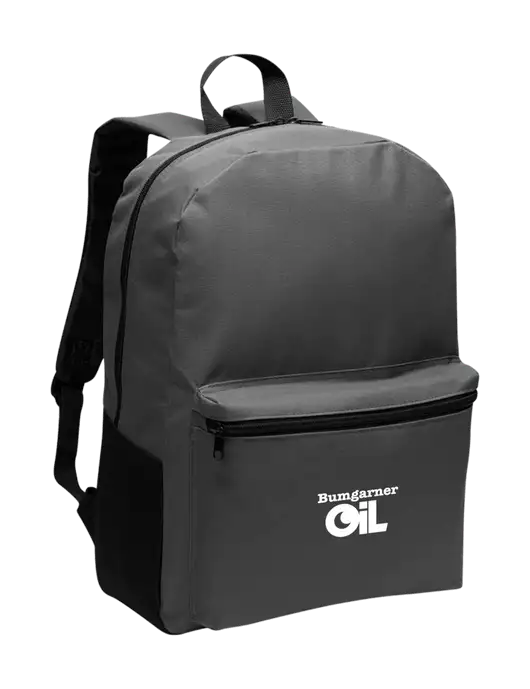 Casual Dark Charcoal Lightweight Laptop Backpack w/Bumgarner Oil Logo