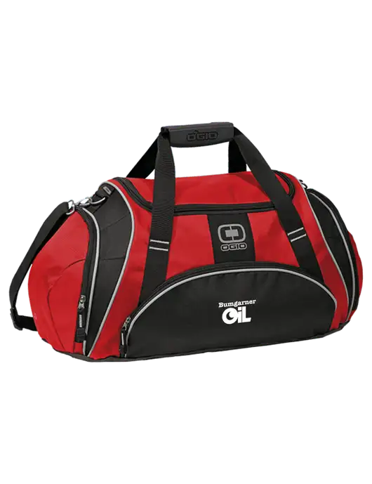 OGIO Red Crunch Duffel
 w/Bumgarner Oil Logo