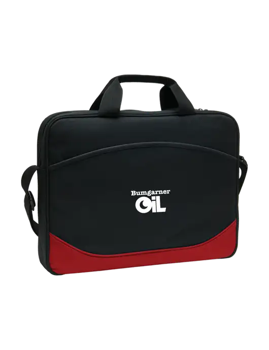 Slim & Lite Black/Dark Red Laptop Case w/Bumgarner Oil Logo